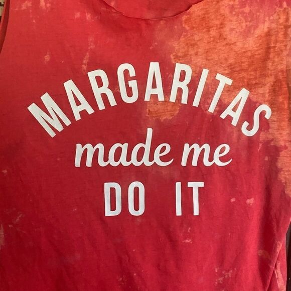 Distressed customized Margaritas tank. Size Medium - Picture 2 of 4